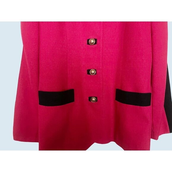 Vintage SASSON Paris New York Blazer Jacket Pink Navy 80s / 90s Size Small - Picture 6 of 8